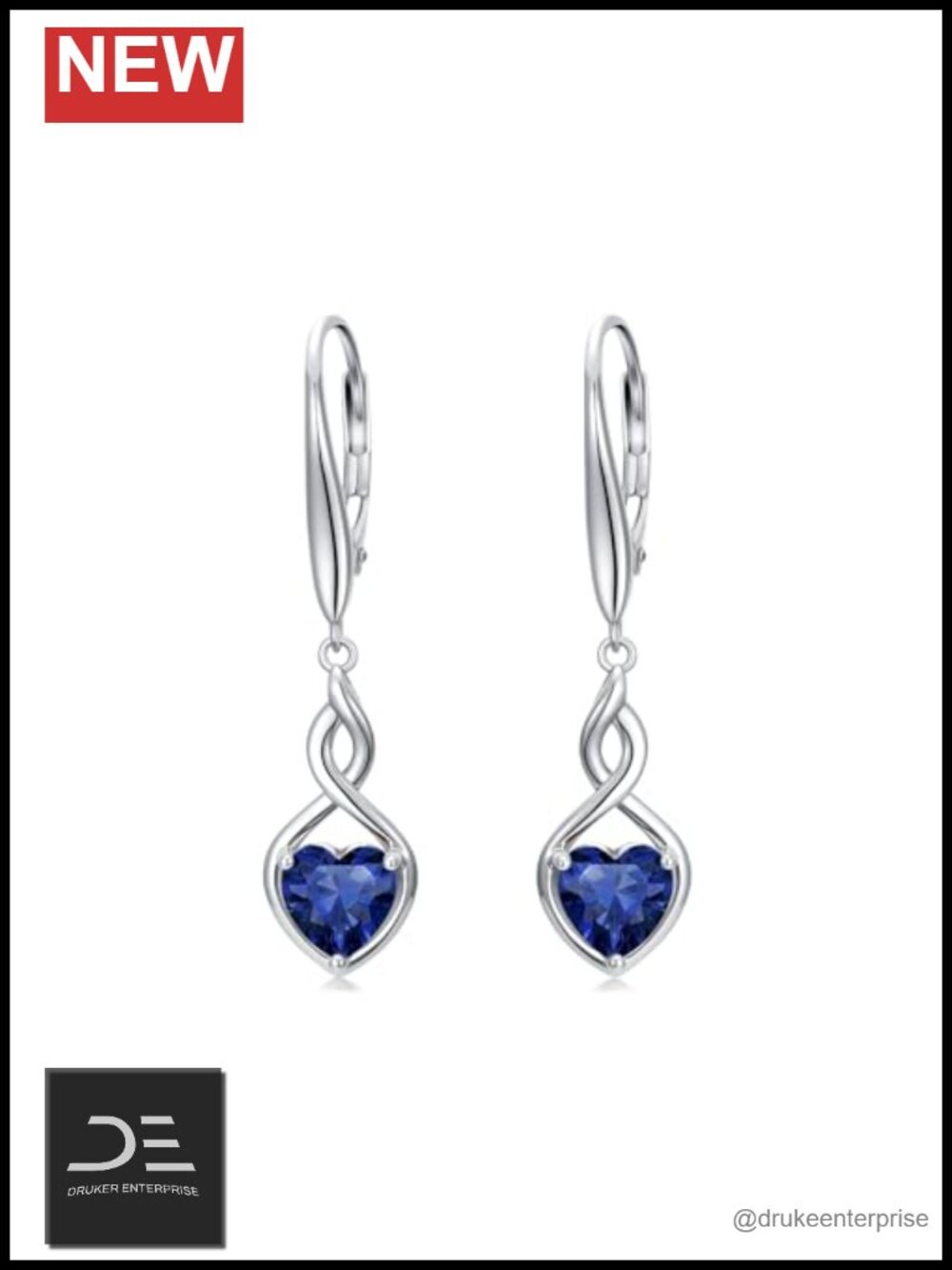 Sterling Silver Infinity Drop Earrings 925 Leverback Jewelry Gift